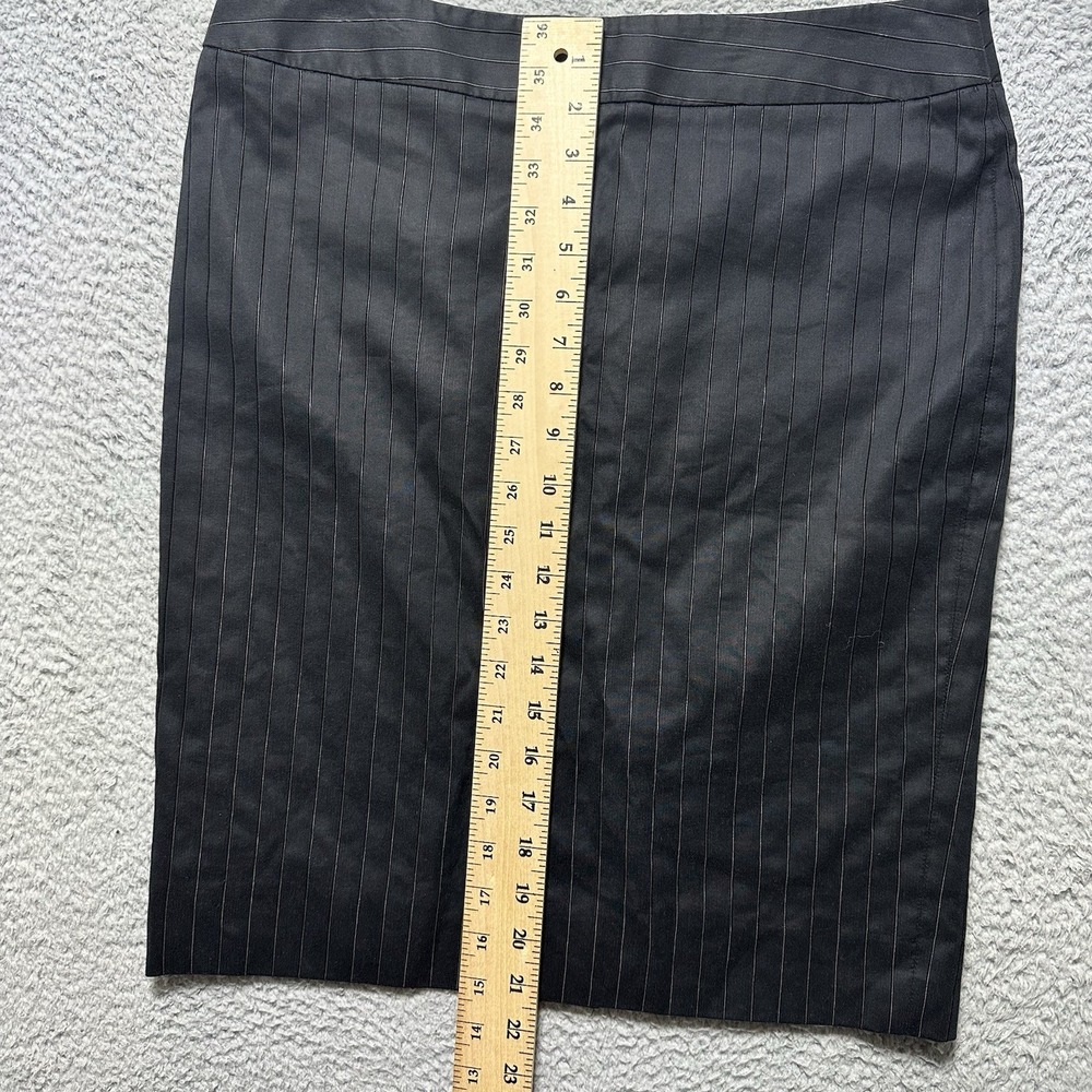 Armani Collezioni Skirt Womens 8 Black Stripes Straight Professional Academia - Picture 5 of 9